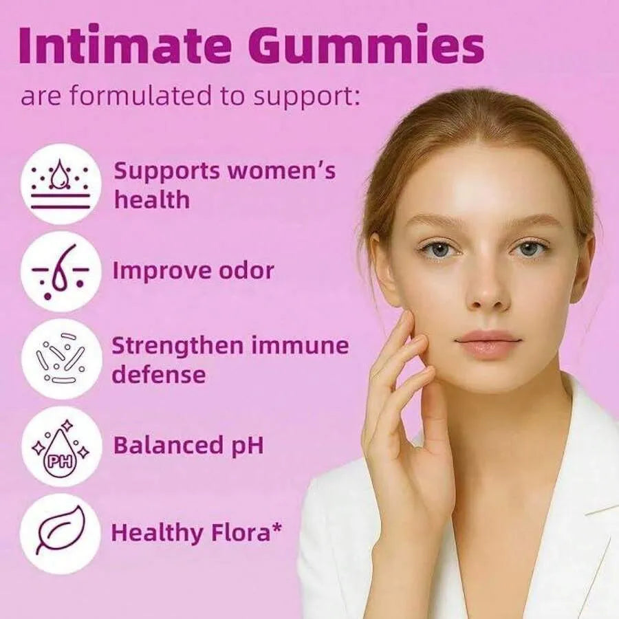 LEEFAR Women's Probiotic Gummies with Slippery Elm, pineapple flavor, 60 count, showing the bottle and gummies on a white background.