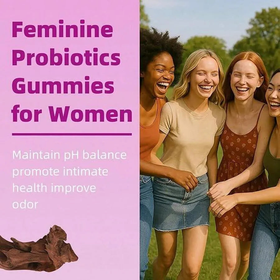 LEEFAR Women's probiotic gummies with slippery elm, pineapple flavor, gut and digestive support, 60 count, probiotic supplement.