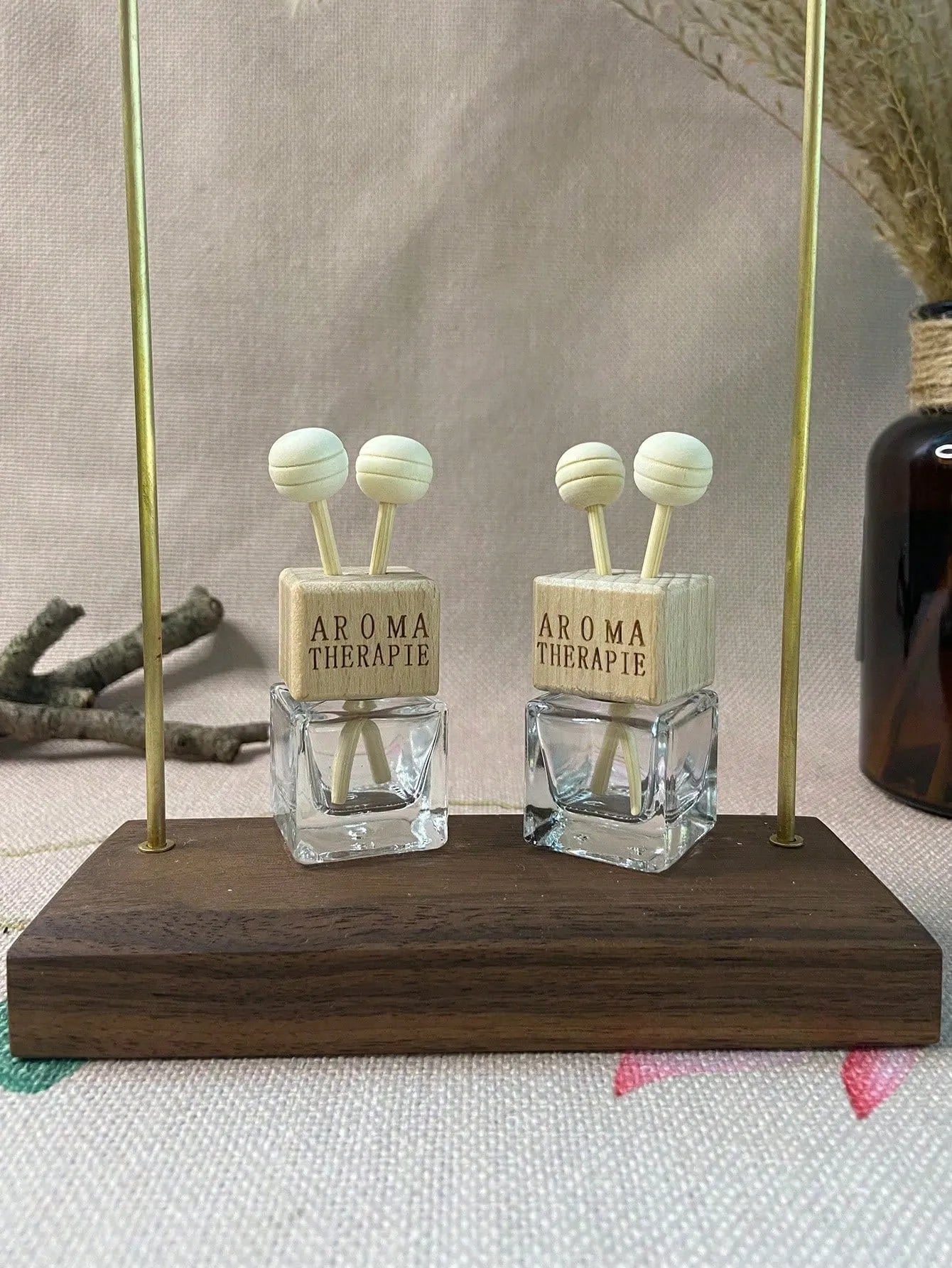 2pcs Glass Car Air Vent Clip Air Freshener Bottle, Small & Cute - Only Bottle w/o Fragrance