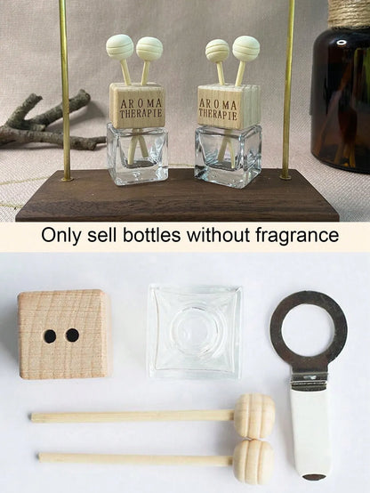 2pcs Glass Car Air Vent Clip Air Freshener Bottle, Small & Cute - Only Bottle w/o Fragrance