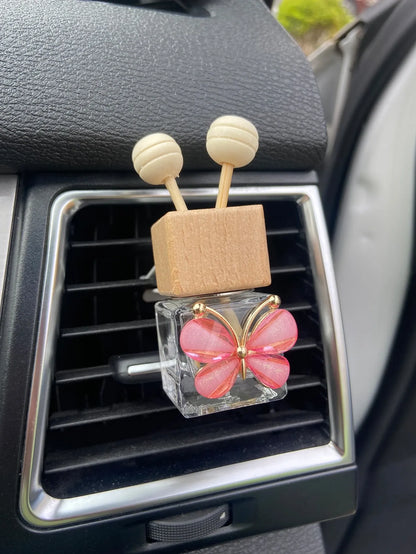 Glass Butterfly Car Air Outlet Perfume Bottle Clear