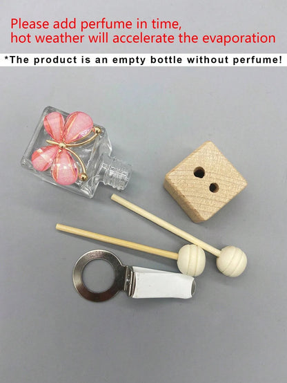 Glass Butterfly Car Air Outlet Perfume Bottle Clear