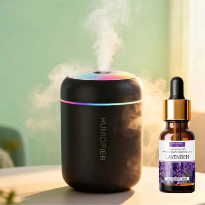 Mini Essential Oil Aromatherapy Mist Humidifier Set USB LED Cold Mist