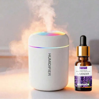 Mini Essential Oil Aromatherapy Mist Humidifier Set USB LED Cold Mist