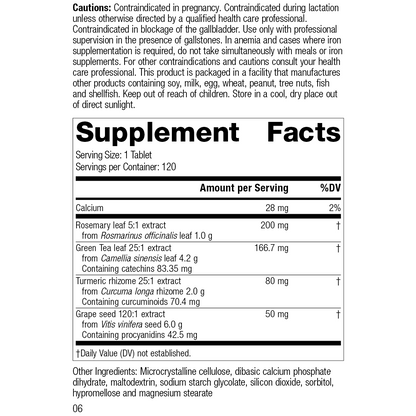 Standard Process Vitanox Antioxidant Support Herbal Formula 120 Tablets