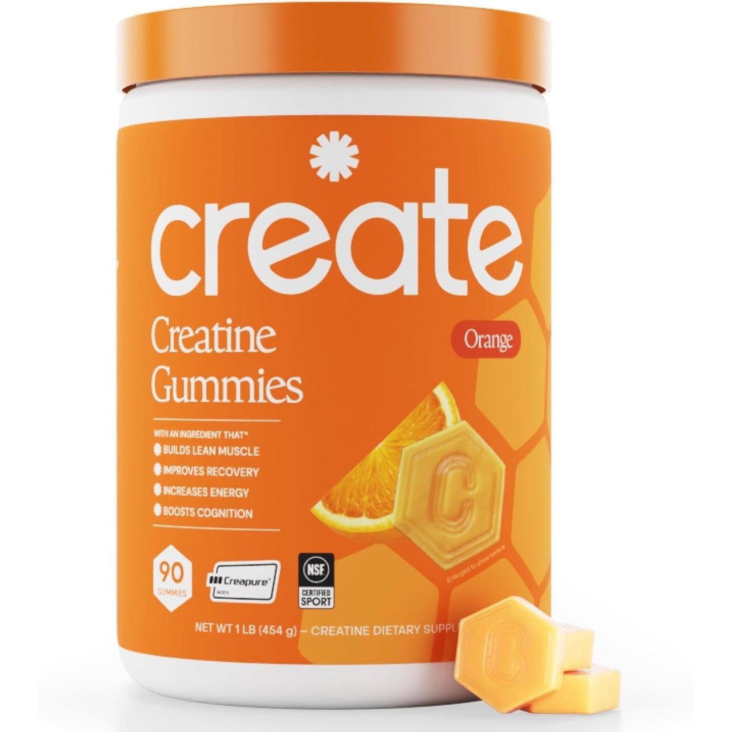 Create Creatine Monohydrate Gummies 1.5 g Strength Endurance & Focus Support Vegan 90 Gummies