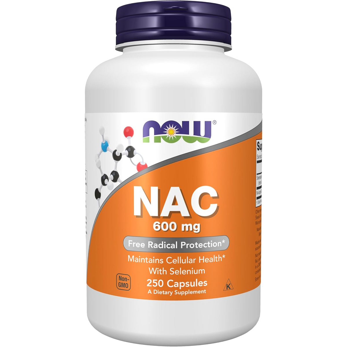 NOW Supplements NAC 600 mg with Selenium Veg Capsules