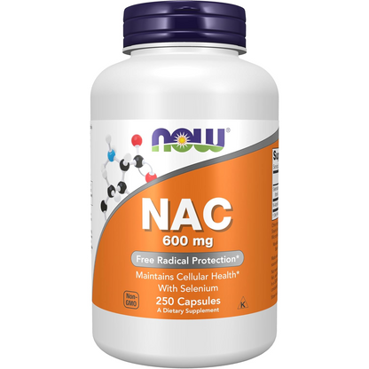 NOW Supplements NAC 600 mg with Selenium Veg Capsules