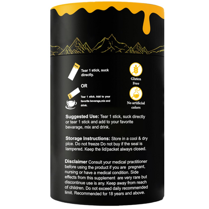 VitaBuy Shilajit Honey Sticks with Himalayan saffron, energy and immune support, 30 count package
