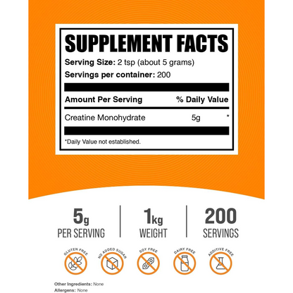 BulkSupplements.com Creatine Monohydrate Powder 2.2 lb