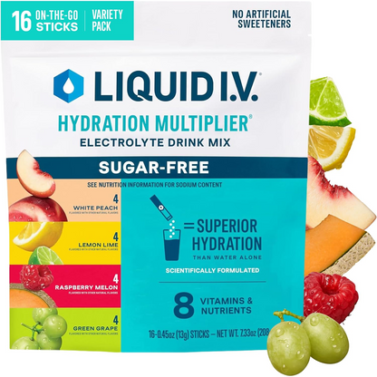 Liquid I.V. Sugar Free Electrolyte Packets 16 Count