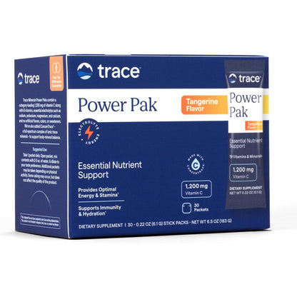 Trace Minerals Power Pak Electrolyte Powder Packets 1200mg Vitamin C Acai Berry 30 Count