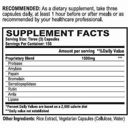 World Nutrition Vitalzym Systemic Enzymes Hybrid Formula 90 Capsules