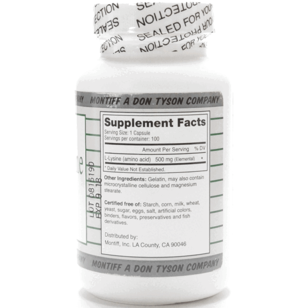Pure L-Lysine 500 mg by Montiff - Image 2