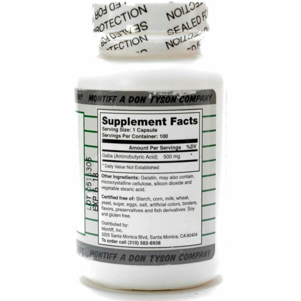 Pure Gaba 500 mg 100 caps by Montiff - Image 2