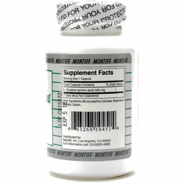 Pure L-Tyrosine 500 mg 100 caps by Montiff - Image 2