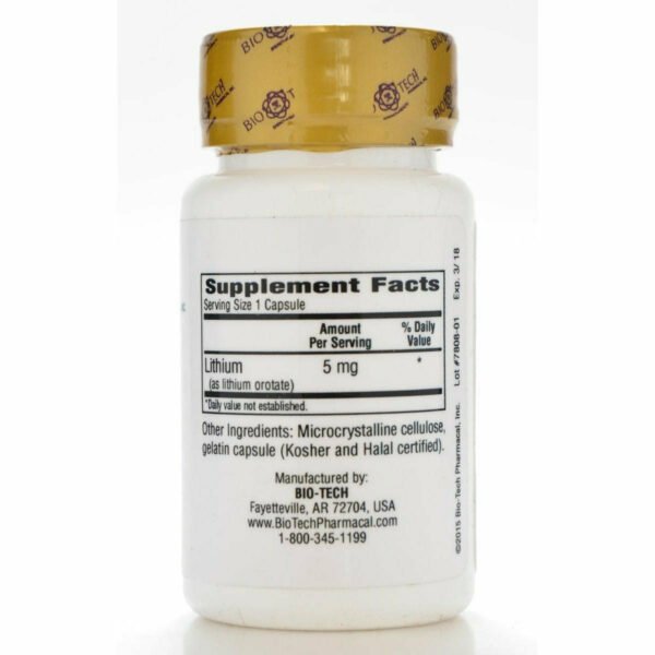 Lith-Oro 5 mg 100 caps by Bio-Tech - Image 3
