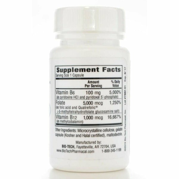 B6-Folic Acid 100 caps by Bio-Tech - Image 3
