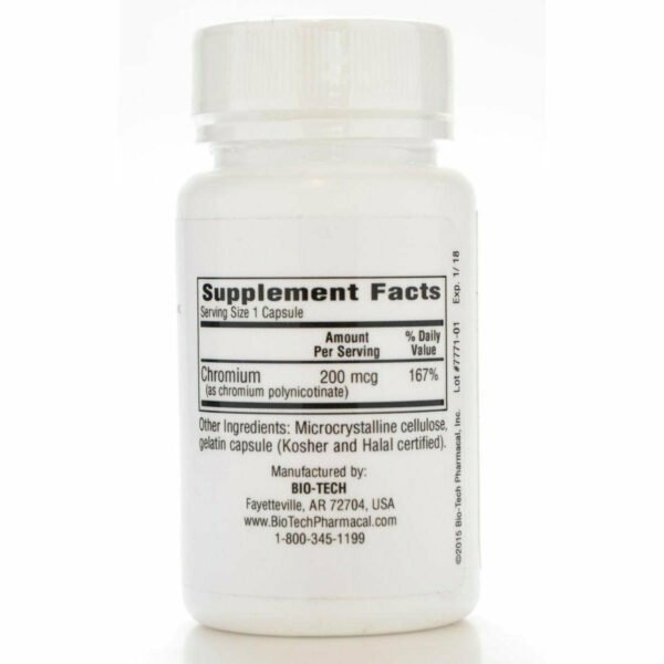 CrM 200 mcg 100 caps by Bio-Tech - Image 2