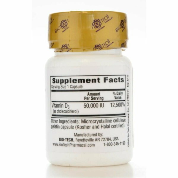 D3-50 50,000 IU 12 caps by Bio-Tech - Image 3