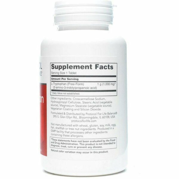 L-Tryptophan 1000 mg 60 tabs by Protocol For Life Balance - Image 2