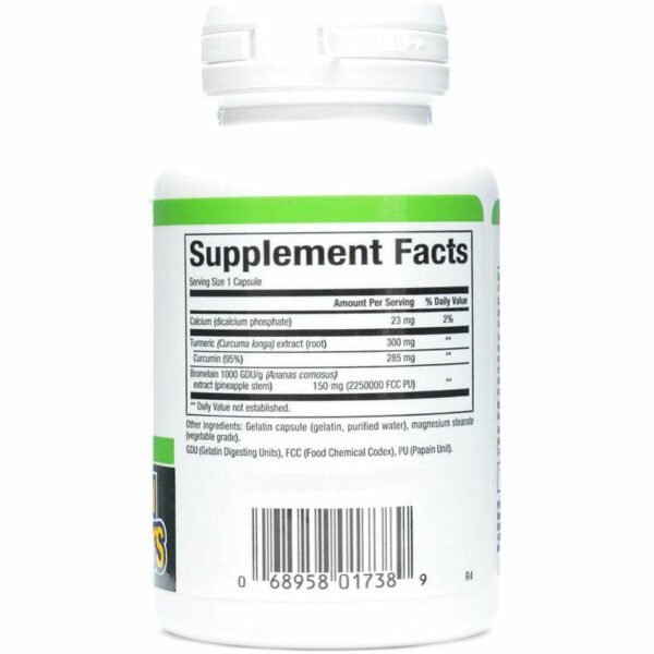 Turmeric & Bromelain 450 mg 90 caps by Natural Factors - Image 2