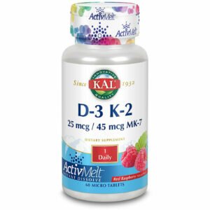 D3 & K2 ActivMelt Raspberry 60 tabs By KAL