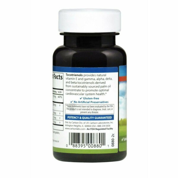 Tocotrienols 30 gels by Carlson Labs - Image 3