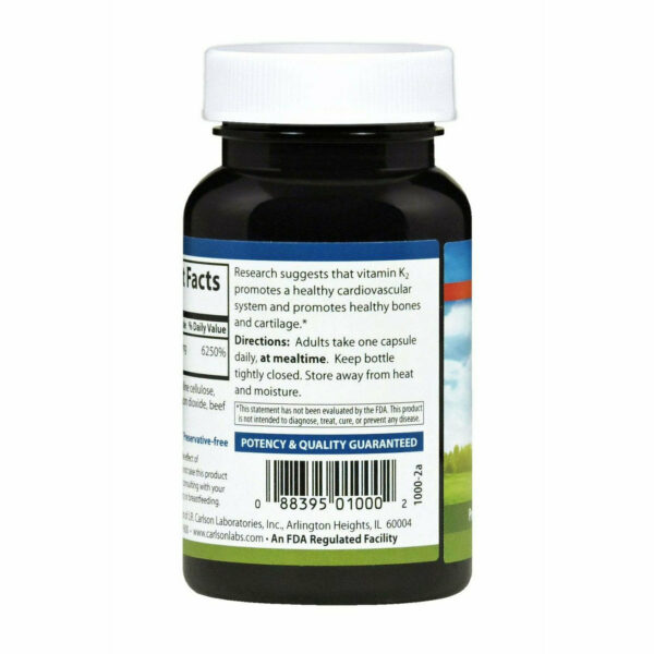 Vitamin K2 5 mg 60 caps by Carlson Labs - Image 3