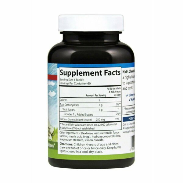 Chewable Calcium 250 mg 60 tabs by Carlson Labs - Image 2