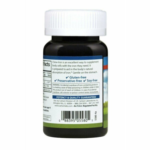 Chew-Iron 27 mg 30 tabs by Carlson Labs - Image 3