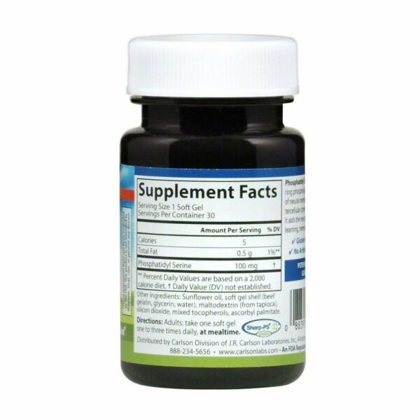 Phosphatidyl Serine 100 mg 30 gels by Carlson Labs - Image 2