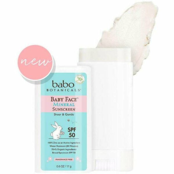 Baby Face  SPF 50 Min Sunscreen Stick 0.6 oz By Babo Botanicals - Image 2