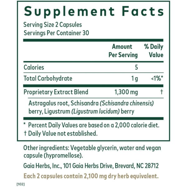 3-in-1 Immune Formula 60 lvcaps by Gaia Herbs Pro - Image 2