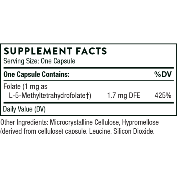 5-MTHF 1 mg 60 Capsules by Thorne Research - Image 3