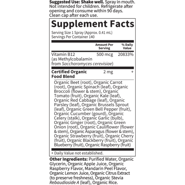 B-12 Spray Organic Vegan 2 oz by Garden Of Life - Image 3