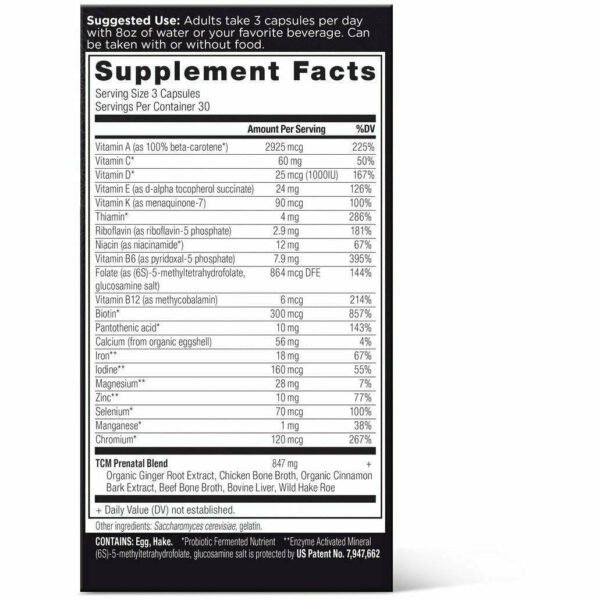 Prenatal TCM 90 caps By Ancient Nutrition - Image 3