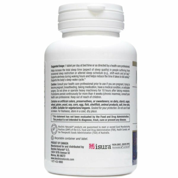 Melatonin Time Release 5 mg 60 tabs By Bioclinic Naturals - Image 3