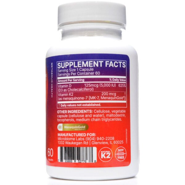 MegaQuin K2+D? 60 capsules by Microbiome Labs - Image 2
