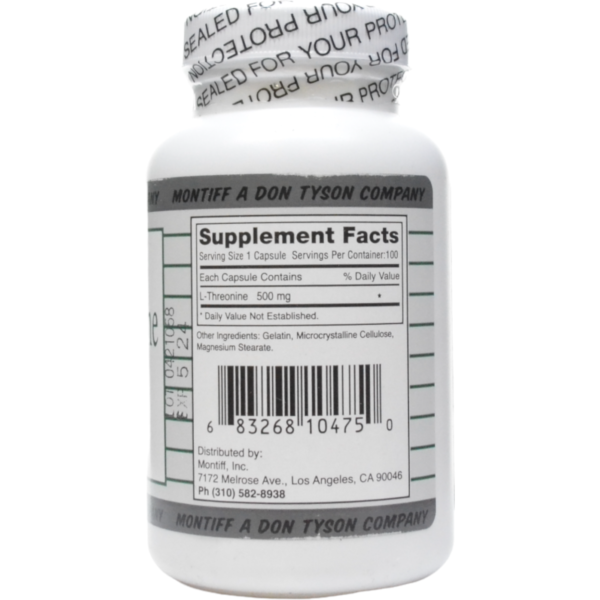 Pure L-Threonine 500 mg 100 caps by Montiff - Image 2
