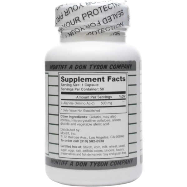 Pure L-Alanine 500 mg 50 caps by Montiff - Image 2