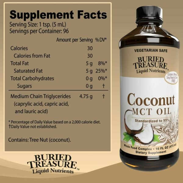 Coconut MCT Oil 16 fl oz by Buried Treasure - Image 2