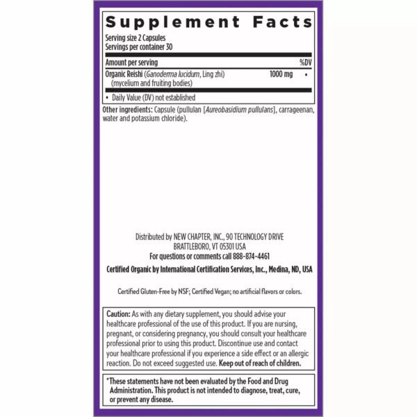 Healthy Aging Reishi Mushroom Blend 60 vegcaps by New Chapter - Image 2
