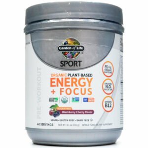 Organic Plant-Based Energy + Focus SF: Blackberry Cherry 8.1 oz by Garden of Life Sport