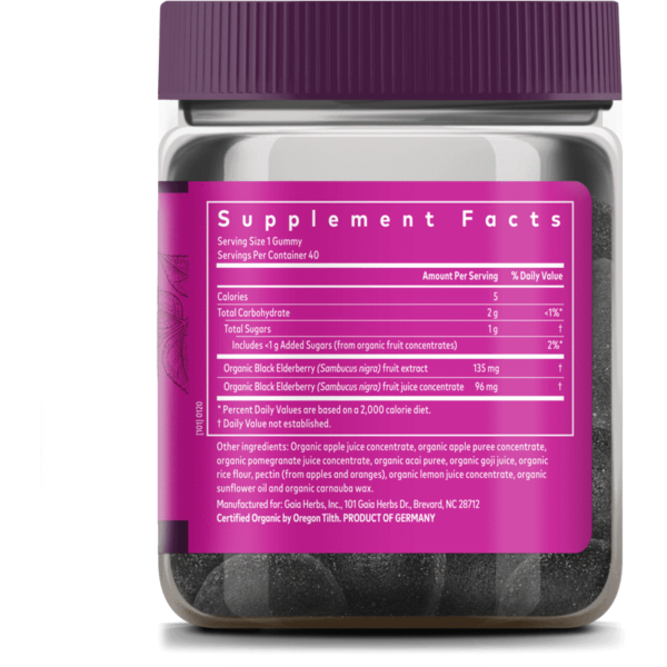 GaiaKids Everyday Elderberry 40 vegan gummies by Gaia Herbs - Image 2
