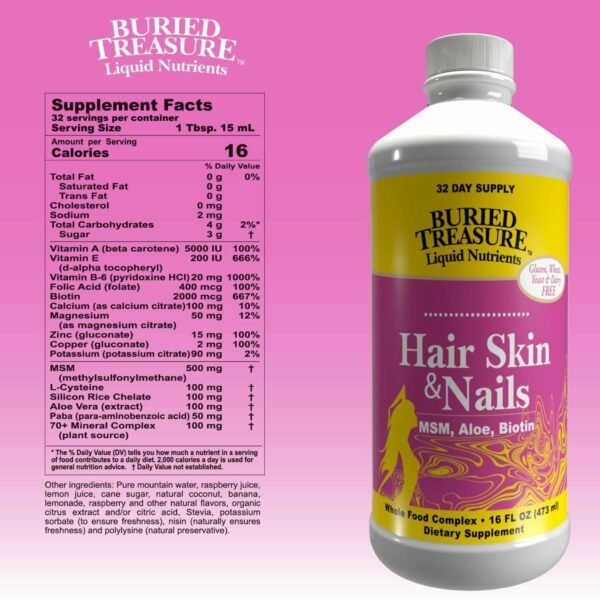 Hair Skin & Nails 16 fl oz by Buried Treasure - Image 2