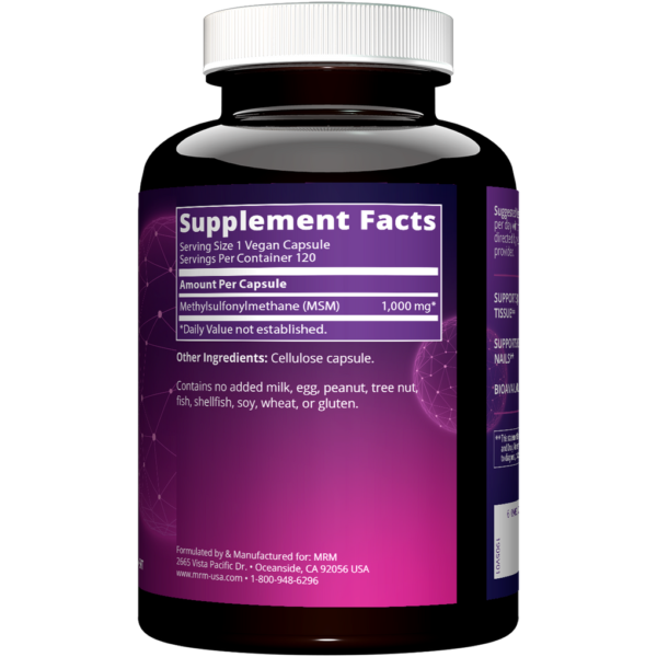 MSM 1000 mg 120 caps by Metabolic Response Modifier - Image 2