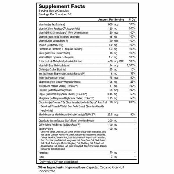 Multivitamin Brainfood 60 caps by Zahler - Image 2
