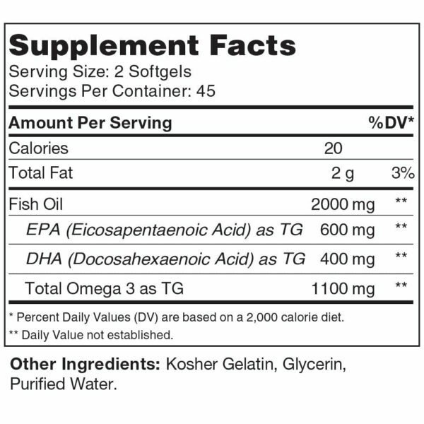 Omega 3 Platinum 90 softgels by Zahler - Image 2