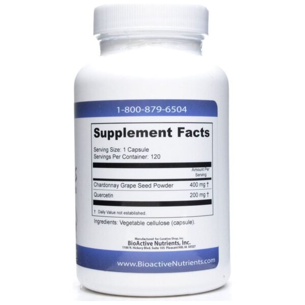 GrapeSeed Plus with Quercetin 120 caps by BioActive Nutrients - Image 2